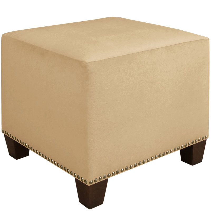 Cliffcrest Upholstered Ottoman, Classic Velvet Pearl