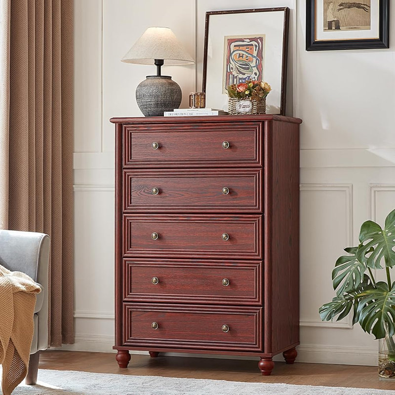 Ensemble de meubles de chambre de style champêtre 3 pièces comprenant une commode à 7 tiroirs, une commode à 5 tiroirs et une table de chevet, ensemble de rangement en bois avec station de recharge pour chambre et salon