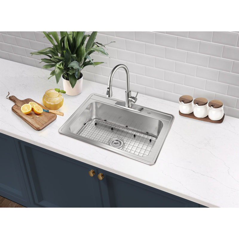 Drop-In Single Bowl Stainless Steel Kitchen Sink