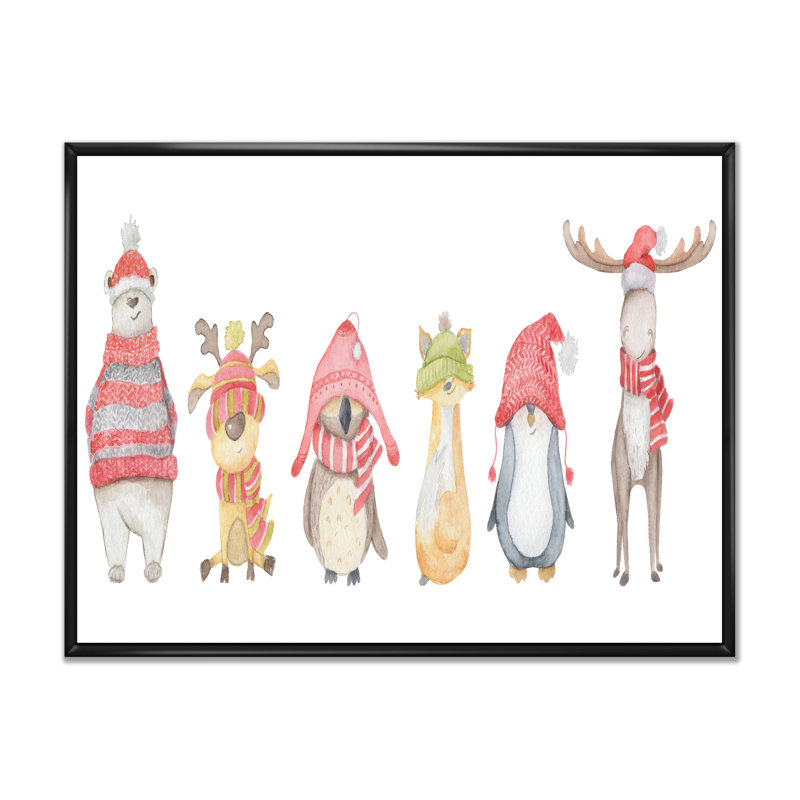 Ours polaire mignon, reproduction sur toile, H 12 po x l 20 po x P 1 po, Cadre flottant noir