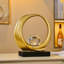 Modern Abstract Golden Circle Crystal Ball Sculpture