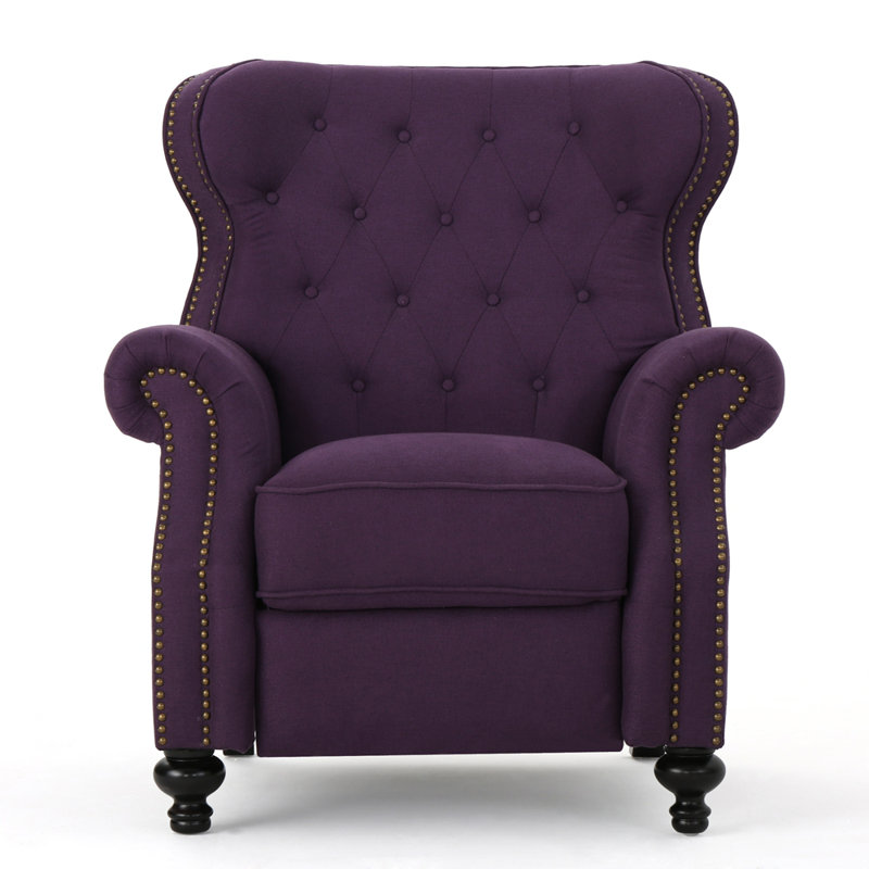 Fauteuil inclinable avec accoudoirs roulés prune Accents