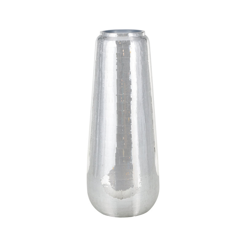 Cole And Grey Fiberglass Mosaic Floor Decorative Vase With Blue Interior