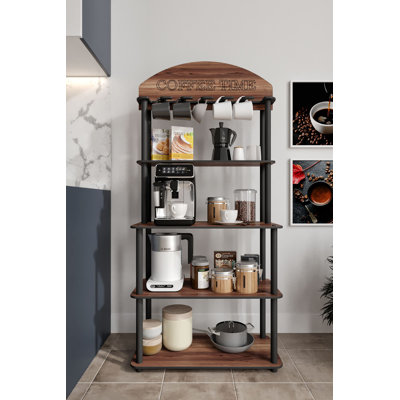 Modern Walnut Coffee Stand, 27.2 x 55.1 x 13.4 Inches | 100% MDF with Compressed Kraft Legs | Stylish Brown Finish for Living Room & Office, Industrial Design, Durable & Functional Furniture Solution