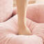 Canapé d'angle rose 3 places, plissé, en mousse épaisse, pour différents espaces. Confortable, en chenille, pour se détendre à la maison.