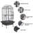 160cm Iron Play Top Floor Bird Cage with Wheels
