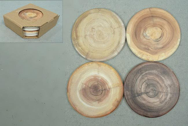 Resin Round 4 Piece Coaster Set