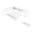 Structure de lit d'angle pour lit simple avec bibliothèque et 2 tiroirs de rangement sous le lit, lit moderne avec lumière DEL et station de charge, interchangeable gauche et droite, blanc-133673679