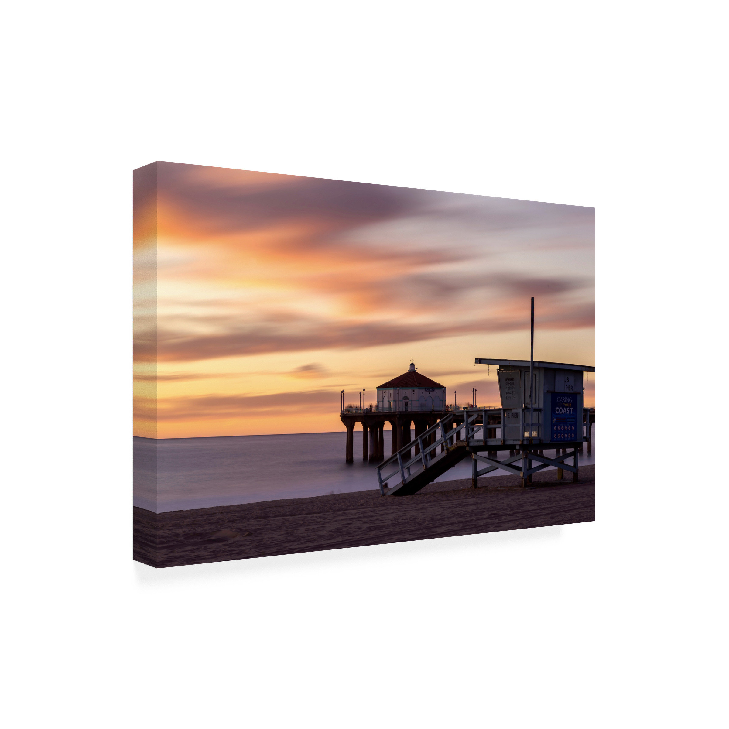 Dovecove Wrapped Canvas Wall Art - Jeff Poe Photography 'Dusk Beach ...