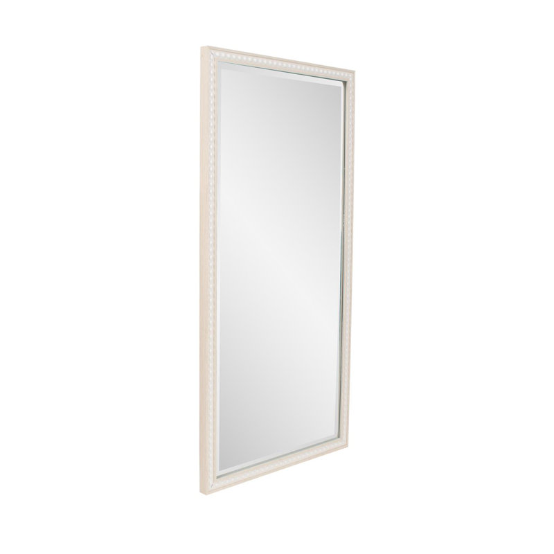 Beaded Vanity Mirror -, 48" x 24", White