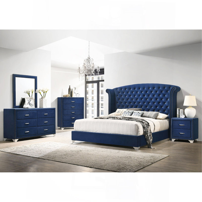Kennedy  4-Piece  Bedroom Set, Blue, King