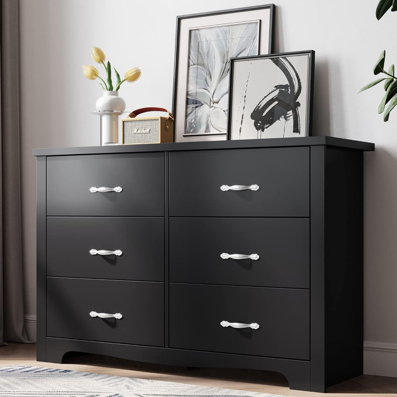 Qwin 6 - Drawer Dresser, Black