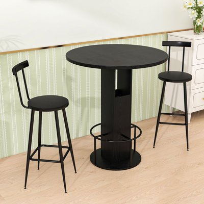Table de bar 3 pièces avec deux tabourets
