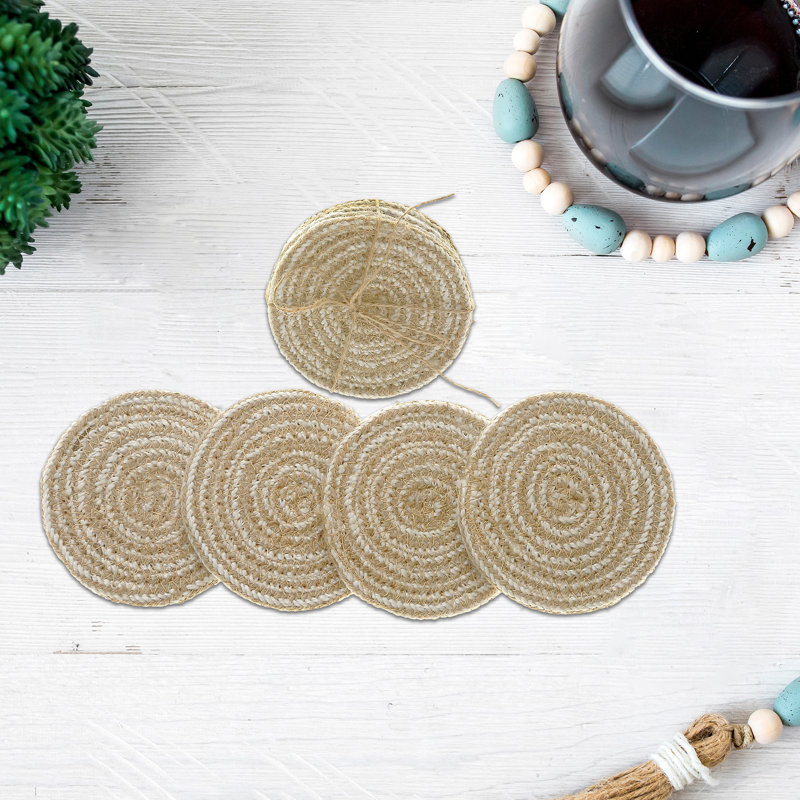 Ensemble de sous-verres ronds en coton 4 pièces Ih Casadecor
