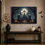 «Haunted House Under Full Moon with Glowing Halloween», art mural sur toile-347682473