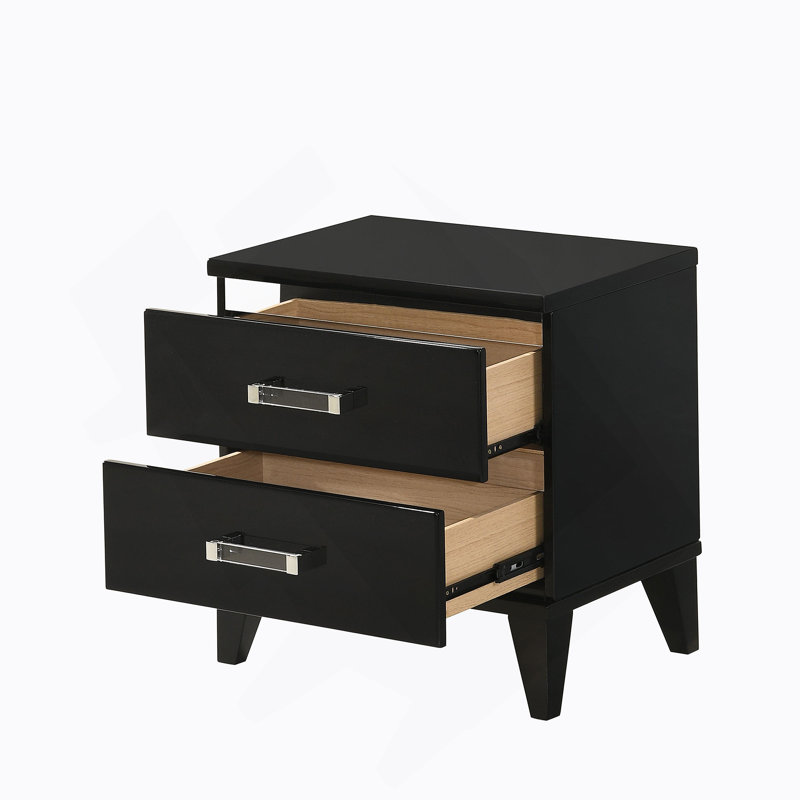 Table de chevet à 2 tiroirs contemporaine et pratique pour la chambre à coucher, idéale pour rehausser l'organisation et le style de la chambre à coucher