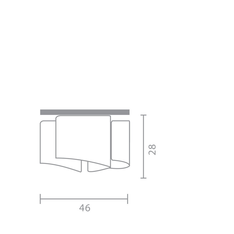 Papiro Glass Flush Mount, White, Black