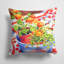 Coussin décoratif intérieur/extérieur carré à fleurs avec un côté de citrons