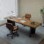 Bureau rectangulaire en bois massif brun noisette-1471081501