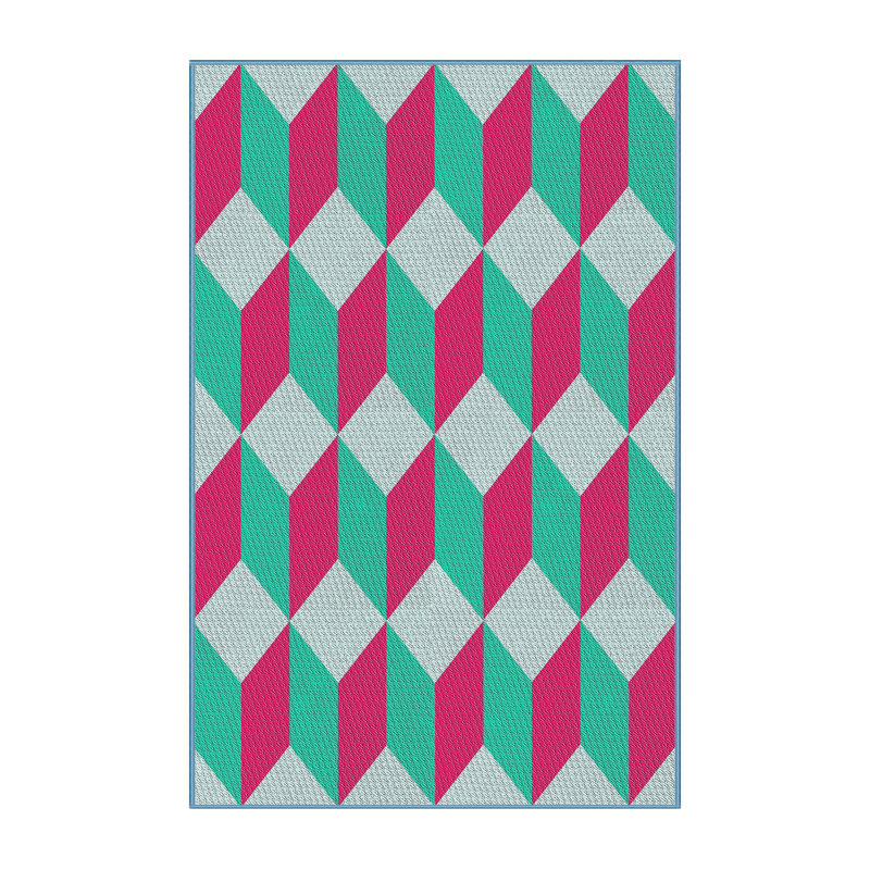 Tapis décoratif bleu marine Raglin, Rectangle 7 pi x 10 pi