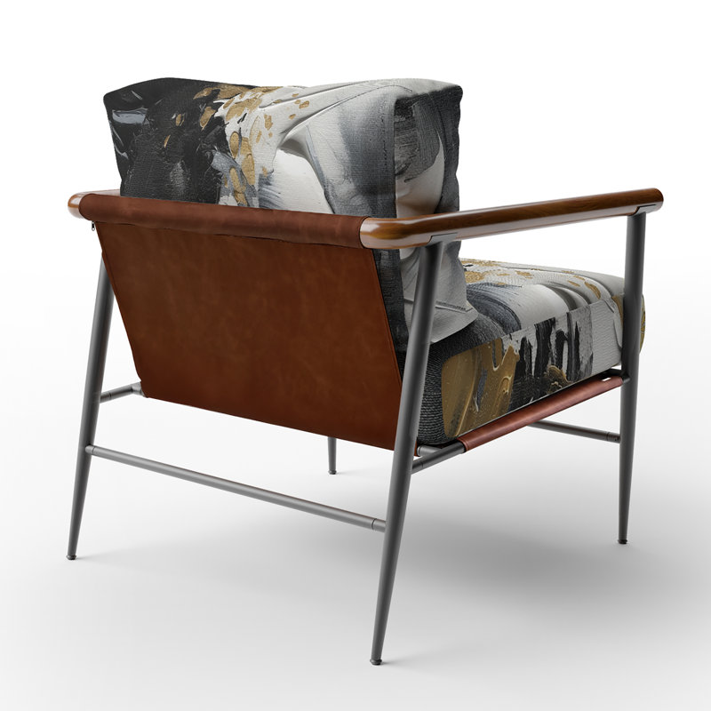 Chaise d'appoint rembourrée «Exquis Darling Gold», Noir