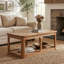 Table basse rectangulaire en bois massif 47,24 "avec rangement pour le salon