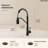  Commercial Dual-Function Pull Down Kitchen Faucet with High Arc Spring Spout-114551117