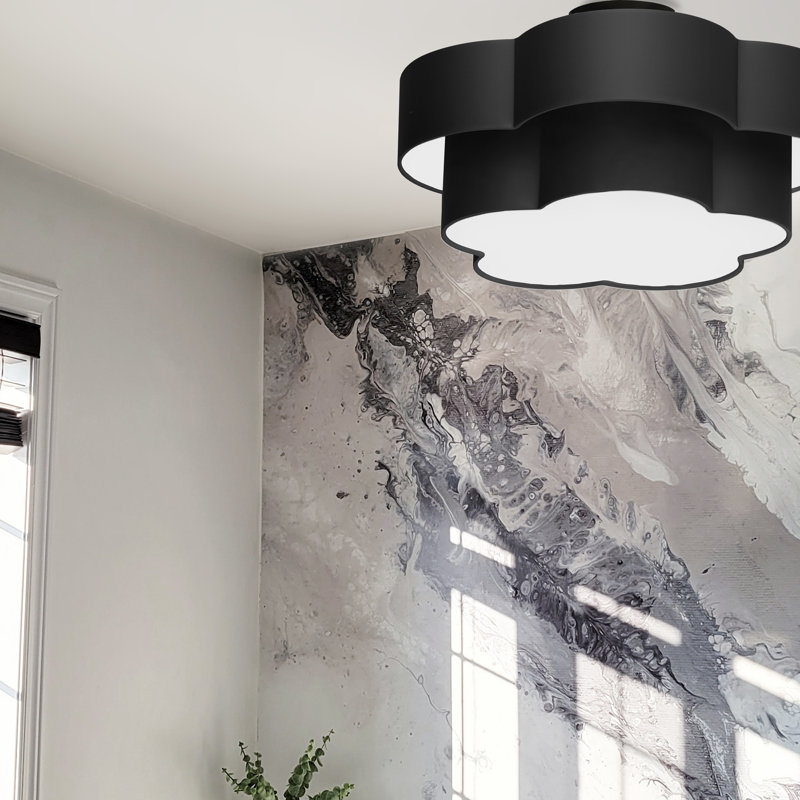 Plafonnier encastré 3 lumières Ialiyah, Noir mat, Noir
