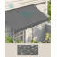 Dakota Fields 120cm W x 250cm D Polyester Cover Retractable Patio Awning-1298452564