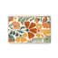 Tapis de sol abstrait orange et vert floral 24 x 36 po pour l'extérieur et l'intérieur