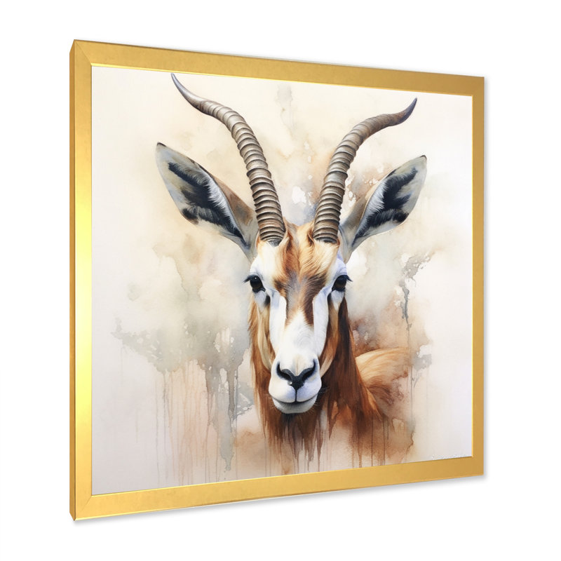 «Graceful Antelope VII» sur toile, H 36 po x l 36 po x P 1,5 po, Cadre doré à une seule photo