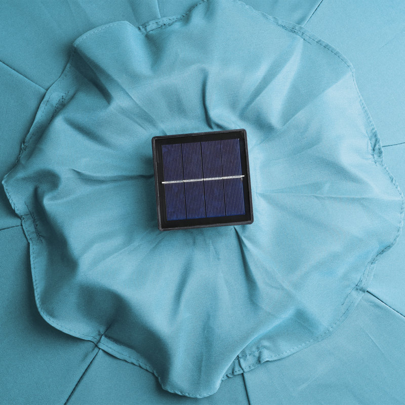 Parasol 9 pi avec lumières DEL, Bleu