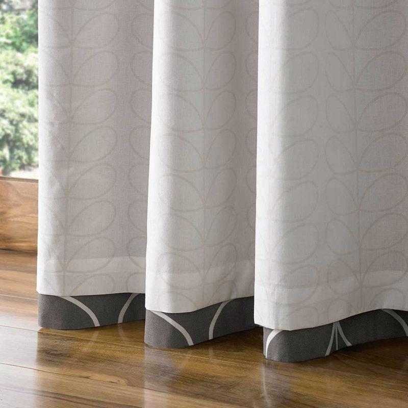 Orla Kiely Linear Stem Charcoal Curtains, Width 229 x Drop 274 cm
