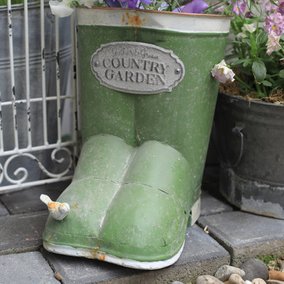 Pot à fleurs en métal galvanisé