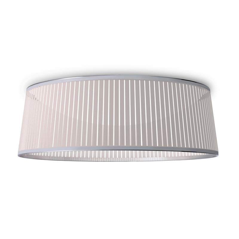 Silver Aluminum Drum Pendant Light with LED