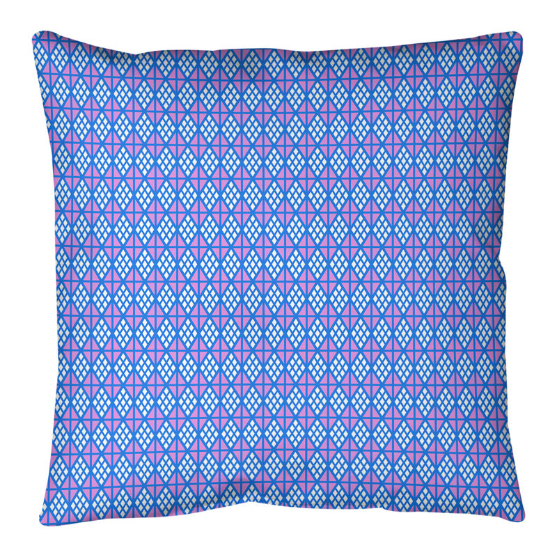 Coussin de sol Katelyn Elizabeth, 28 po x 28 po, Bleu / mauve