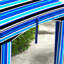 Abri de plage portatif à rayures bleues - 5,9 pi x 5,9 pi, résistance, évents, sacs de sable, rayure de parasol pratique, écran solaire,
