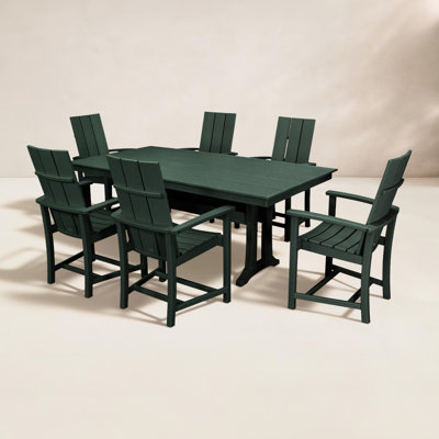 POLYWOOD® Modern Adirondack 72" Patio Dining Set