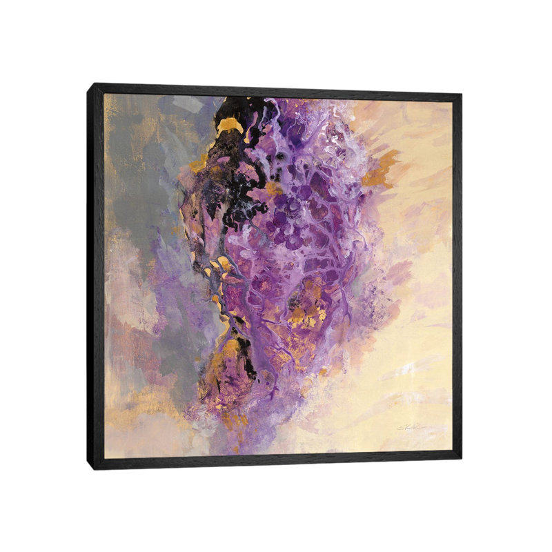 Amethyst 1 Piece Wall Art on Canvas, 93.98 cm H x 93.98 cm W, Black Floater Framed