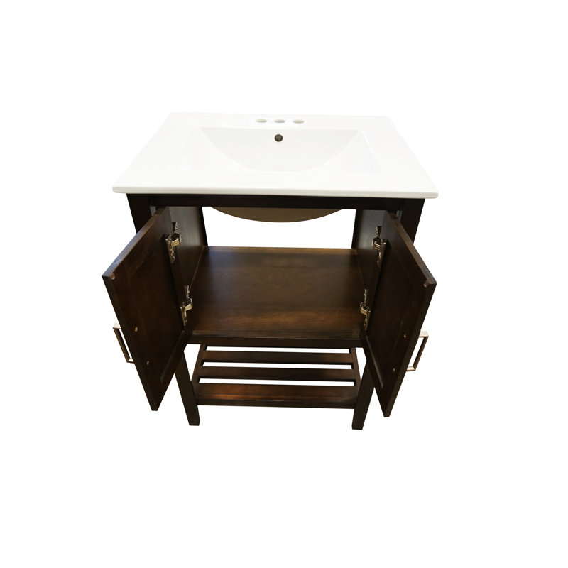 Ensemble de meuble-lavabo simple 24 po Freels, Noyer foncé