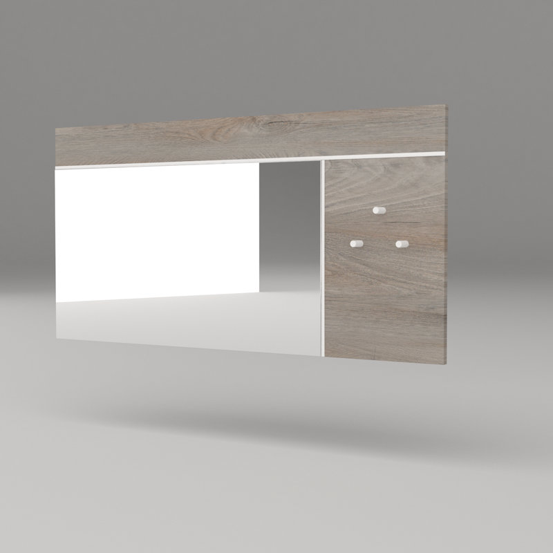 Hailey Wood Flat Wall Mirror, Beige