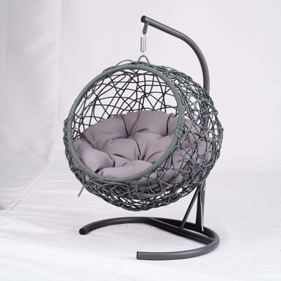 Cat Swing Bed with Stand,Cat Egg Chair with Rattan Wicker