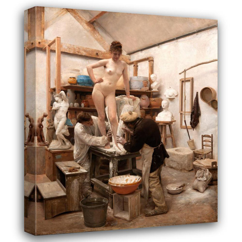 "Casting from Life" par Edward Dantan - Art mural sur toile tendue avec châssis, H 18 po x l 14 po