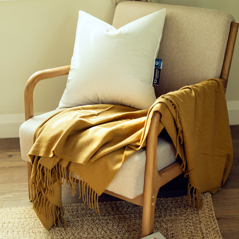 Lincove Throw Pillow Insert - 100% Cotton - Decor Pillow, 1 Pack, 12"H x 12"W, Square