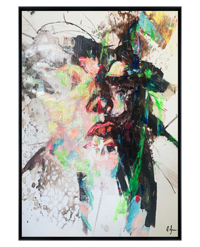 Verre Eclate Luxury Canvas Artwork, 150 cm H x 90 cm W, Black