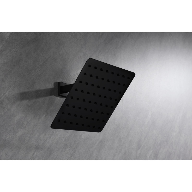 High Shower Head Bathroom Matte Black - Stainless Steel, 2.5 Gpm Water Saving, Self Cleaning Nozzles Steel Accessory, Nozzles, Rainfall Experience