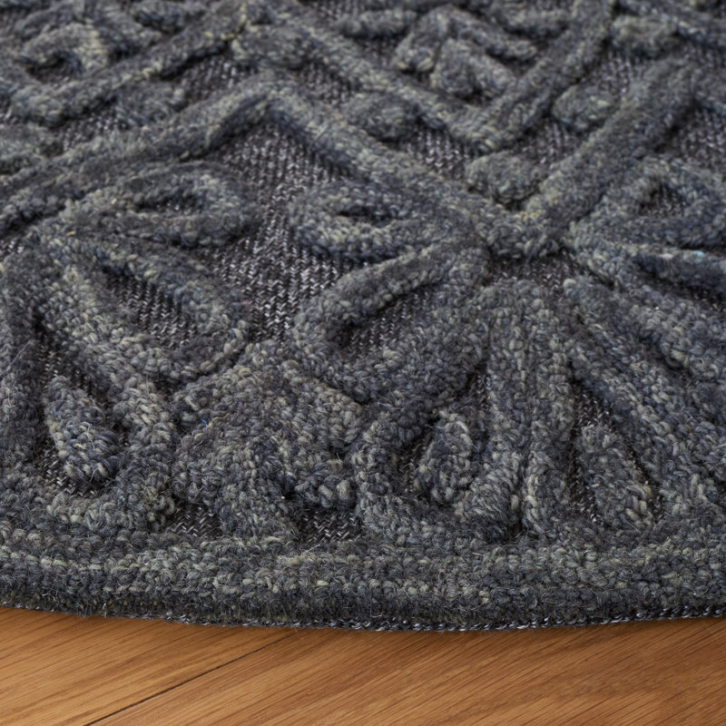 Aughe Hand Tufted Performance Geometric Rug, Square 6'