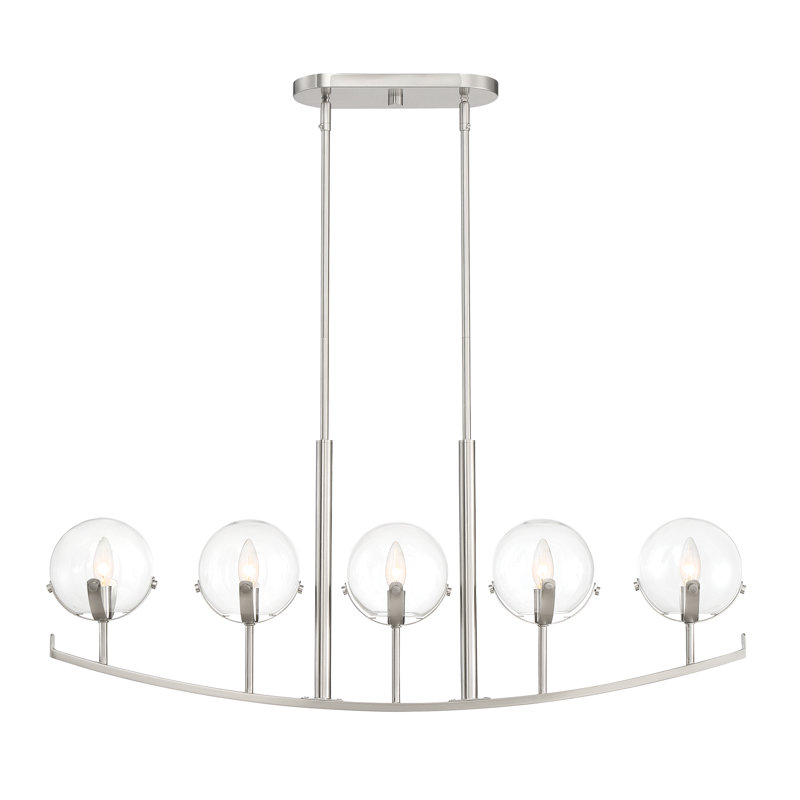 Luminaire suspendu linéaire pour îlot de cuisine 5 lumières Oakledge