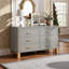 Commode double 6 tiroirs avec structure en bois massif et poignées en métal Scrigno, armoire de rangement 47,24 L-651727669