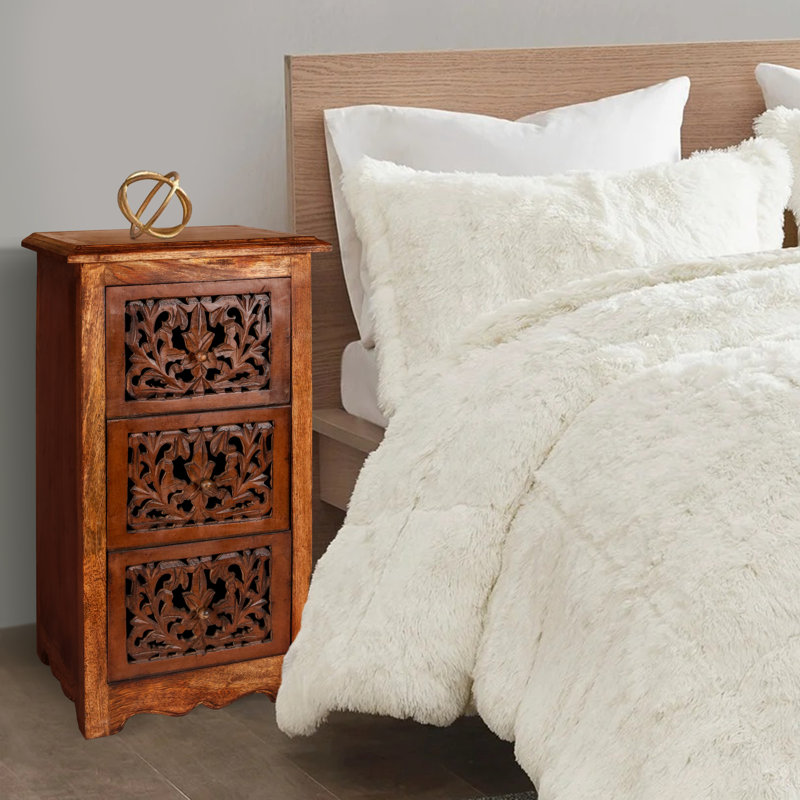 Calliphon 83.82cm W Bedside Table, Light Brown
